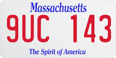 MA license plate 9UC143