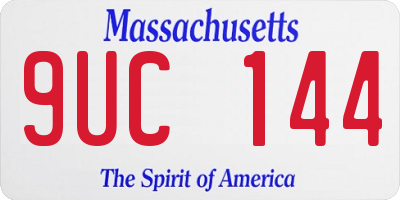 MA license plate 9UC144