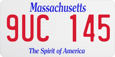 MA license plate 9UC145