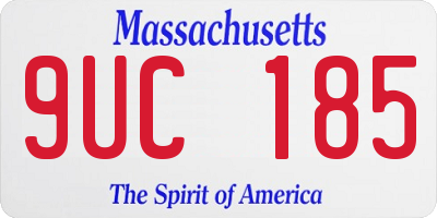 MA license plate 9UC185