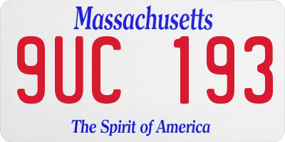 MA license plate 9UC193