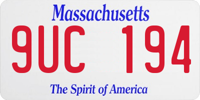MA license plate 9UC194