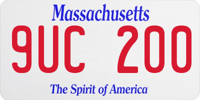 MA license plate 9UC200