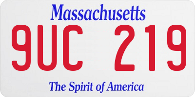 MA license plate 9UC219
