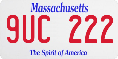 MA license plate 9UC222