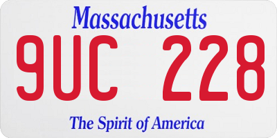 MA license plate 9UC228