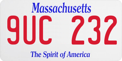 MA license plate 9UC232