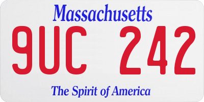 MA license plate 9UC242