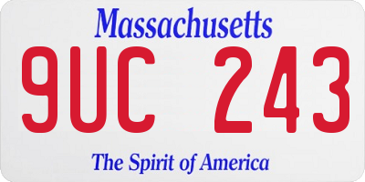 MA license plate 9UC243