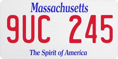 MA license plate 9UC245