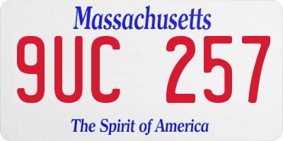 MA license plate 9UC257