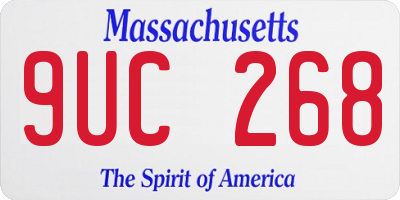 MA license plate 9UC268
