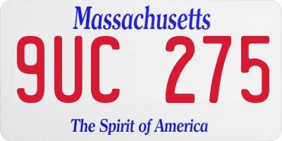 MA license plate 9UC275