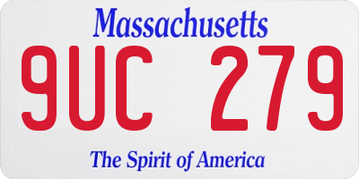 MA license plate 9UC279