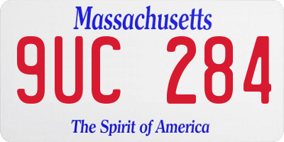 MA license plate 9UC284