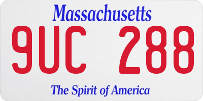 MA license plate 9UC288