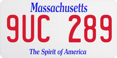 MA license plate 9UC289
