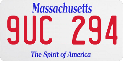 MA license plate 9UC294