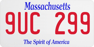 MA license plate 9UC299