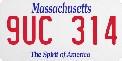 MA license plate 9UC314