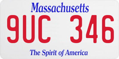 MA license plate 9UC346