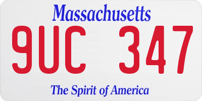 MA license plate 9UC347