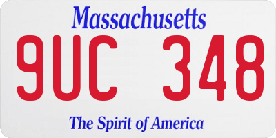 MA license plate 9UC348