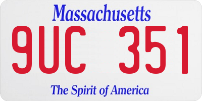 MA license plate 9UC351