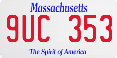 MA license plate 9UC353