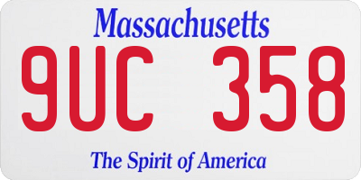 MA license plate 9UC358