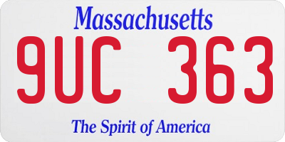 MA license plate 9UC363