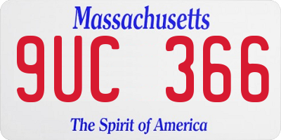 MA license plate 9UC366