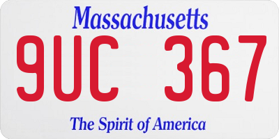 MA license plate 9UC367