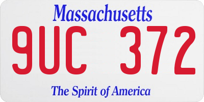 MA license plate 9UC372