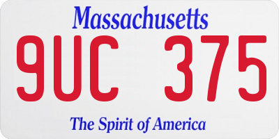 MA license plate 9UC375