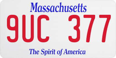 MA license plate 9UC377
