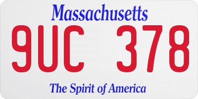 MA license plate 9UC378
