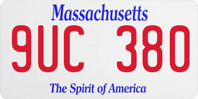 MA license plate 9UC380