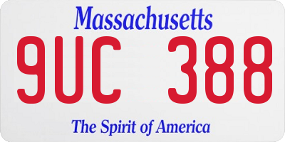 MA license plate 9UC388