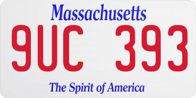 MA license plate 9UC393