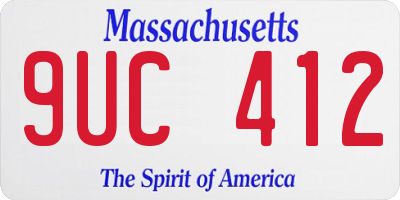 MA license plate 9UC412