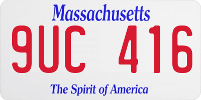 MA license plate 9UC416