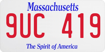 MA license plate 9UC419