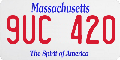MA license plate 9UC420