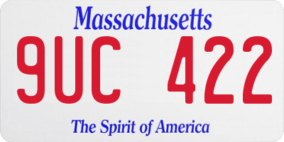 MA license plate 9UC422