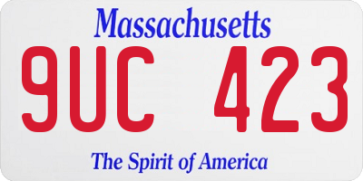 MA license plate 9UC423