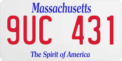 MA license plate 9UC431