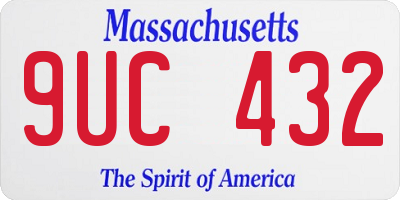 MA license plate 9UC432