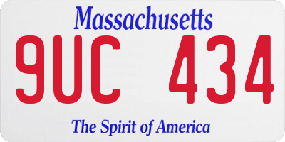 MA license plate 9UC434