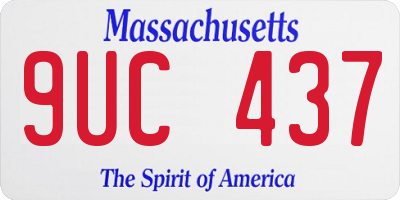 MA license plate 9UC437